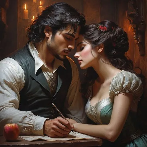 romantic portrait,garamantes,romantic scene,young couple,emile vernon,courtship,amants,romantica,flirtation,amantes,serenade,romantic look,liaisons,romancing,amoureux,suitor,romanticizes,romantic night,romanced,regencies,Conceptual Art,Fantasy,Fantasy 13