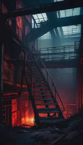 empty factory,abandoned factory,industrial ruin,fabrik,industrial hall,fire escape,industrial,warehouse,mining facility,fireroom,factories,incinerator,arktika,steel stairs,refinery,industrial plant,industrial landscape,fire ladder,lost place,cosmodrome,Conceptual Art,Daily,Daily 12