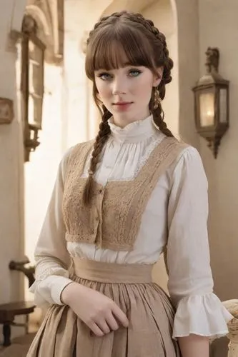 jane austen,girl in a historic way,milkmaid,lindsey stirling,british actress,folk costume,country dress,barmaid,the victorian era,female doctor,housekeeper,a charming woman,women's clothing,downton abbey,vintage dress,princess anna,the girl in nightie,librarian,victorian style,antique background,Photography,Realistic