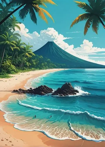 tropical beach,beach landscape,tropical sea,beach scenery,ocean background,dream beach,tropics,tropical island,hawaii,mountain beach,summer background,beautiful beach,hawai,ocean paradise,caribbean beach,landscape background,paradise beach,paraiso,honolulu,beautiful beaches,Conceptual Art,Fantasy,Fantasy 32