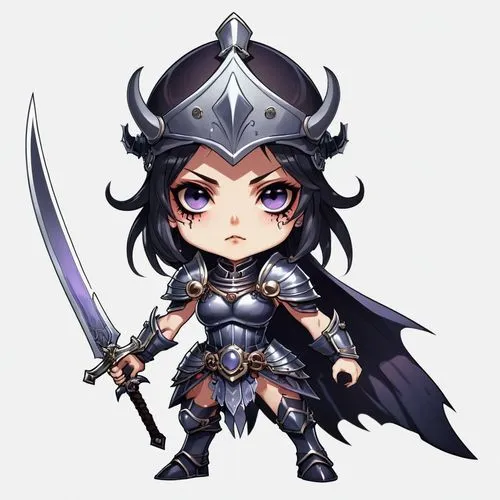 chibi girl,female warrior,ryoma,swordswoman,swordmaster,asagi,Illustration,Abstract Fantasy,Abstract Fantasy 11