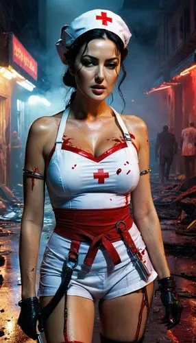 female nurse,nurse,lady medic,medic,nurses,vidya,Illustration,Realistic Fantasy,Realistic Fantasy 03