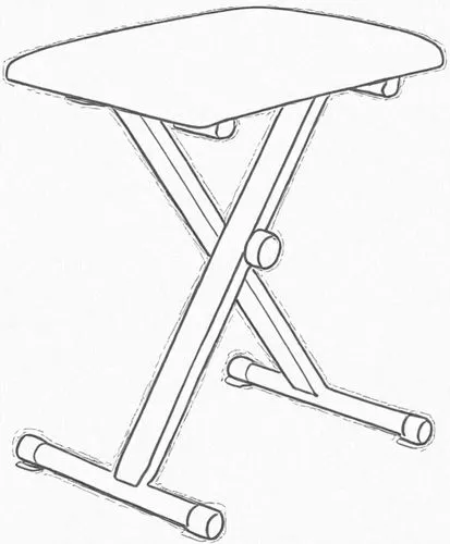 black and white sketch,a drawing of a table with two legs and a base,folding table,sawhorses,stool,nordli,sawhorse,table,Design Sketch,Design Sketch,Detailed Outline