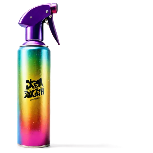 Spray can, graffiti spray paint, metallic body, colorful nozzle, vibrant colors, detailed texture, shiny surface, reflective material, studio lighting, close-up shot, shallow depth of field, high cont