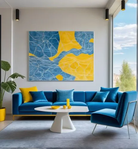 mid century modern,modern decor,contemporary decor,apartment lounge,abstract painting,interior decor,mid century,modern living room,sitting room,interior design,living room,mid century house,livingroom,interior modern design,blue painting,yellow and blue,blue room,aquarium decor,interior decoration,contemporary,Photography,Fashion Photography,Fashion Photography 26