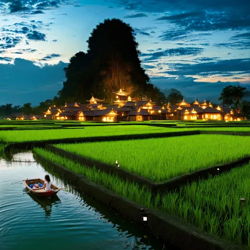 ท้องฟ้ายามค่ำคืนกับปรากฏการณ์แปลกๆ,rice fields,ricefield,the rice field,rice field,paddy field,rice paddies,rice cultivation,yamada's rice fields,inle lake,hoian,ha noi,viet nam,vietnam,siem reap,bang