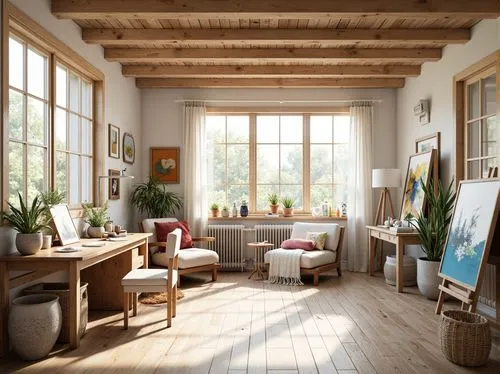 sunroom,livingroom,wooden windows,living room,home interior,loft,sitting room,3d rendering,danish room,home landscape,appartement,modern room,great room,wooden floor,house painting,interior design,mudroom,roominess,wooden beams,hardwood floors