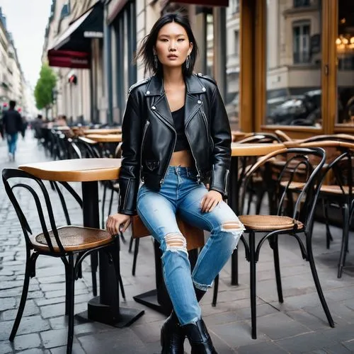 parisian,parisienne,leather jacket,parisian coffee,paris shops,paris cafe,Photography,General,Realistic