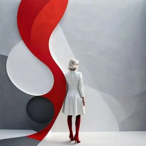 calder,woman silhouette,white and red,cruella de ville,cruella,sagmeister,Illustration,Black and White,Black and White 32