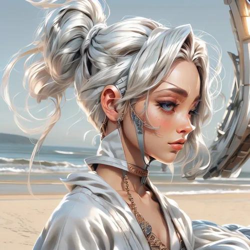 the sea maid,beach background,fantasy portrait,girl on the dune,fantasy art,seaside,the beach pearl,sea breeze,by the sea,sea-shore,sea fantasy,braid,the wind from the sea,world digital painting,cg artwork,mermaid background,beach scenery,illustrator,portrait background,sea