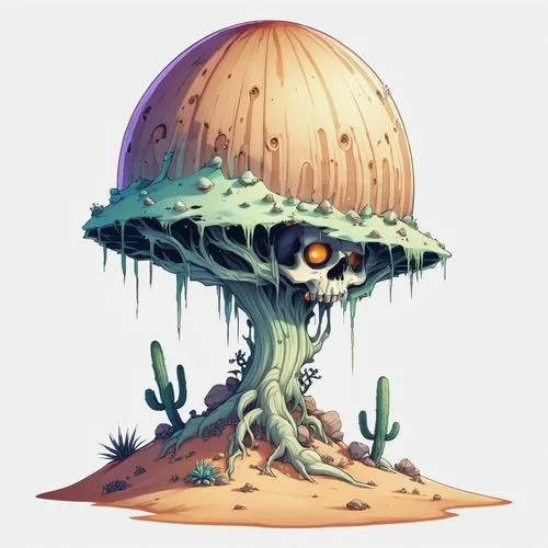 tree mushroom,mushroom landscape,mushroom island,mushroom,situation mushroom,forest mushroom,Illustration,Abstract Fantasy,Abstract Fantasy 11