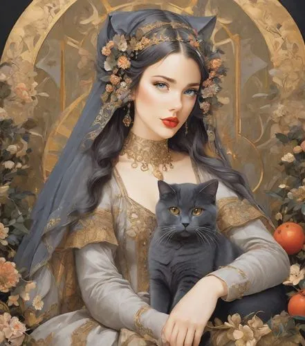 samhain,viveros,gothic portrait,fantasy picture,hecate,morgana,Digital Art,Anime