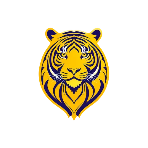 Logo for a tiger on the theme of White and gold logo, key, very simple, memorable, sharp, HD, unique, islamic design, symmetrical,tiger png,tigers,kaohsiung,tiger,kalimantan,type royal tiger,royal tig