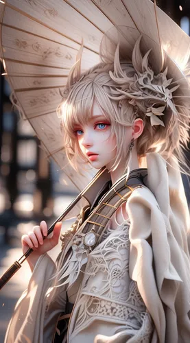 parasol,white rose snow queen,suit of the snow maiden,violet evergarden,swordswoman,cosmetic brush,water-the sword lily,fairy tale character,wind warrior,fantasia,3d fantasy,amano,artist doll,celestial chrysanthemum,the carnival of venice,baroque angel,female doll,eglantine,game character,marionette