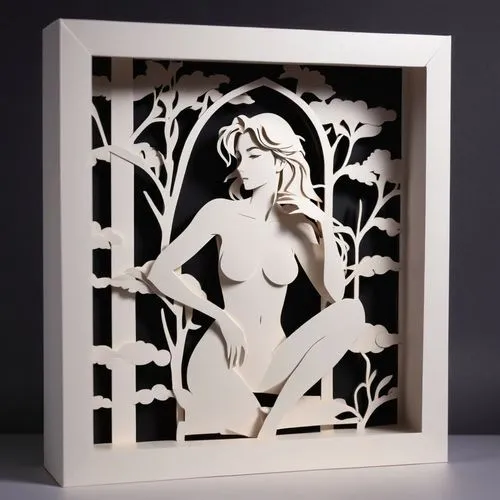 ivy frame,paper art,art deco frame,art nouveau frame,floral silhouette frame,wood art,Unique,Paper Cuts,Paper Cuts 10