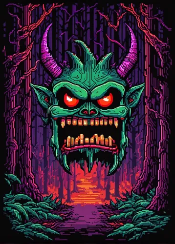 twitch icon,imp,devilwood,pixel art,devil,devil's golf course,game illustration,devil wall,dungeon,twitch logo,game art,wall,dungeons,vector illustration,store icon,krampus,halloween wallpaper,goblin,halloween background,three eyed monster,Unique,Pixel,Pixel 04