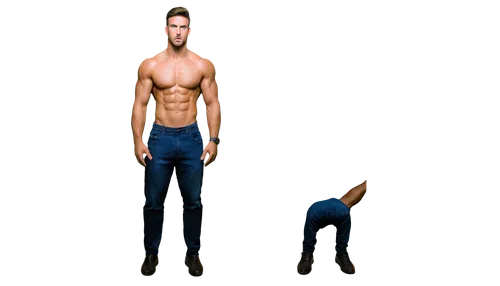 Muscular man, athletic build, strong chest, defined abs, broad shoulders, ripped biceps, triceps, powerful legs, masculine facial features, short hair, serious expression, standing pose, dynamic light