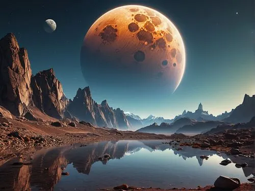 lunar landscape,alien planet,moonscape,red planet,moon valley,valley of the moon,Photography,General,Realistic