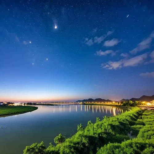 heart of love river in kaohsiung,japan's three great night views,han river,suzhou,hanjiang,yarkon,starry sky,dongjiang,72 turns on nujiang river,night photograph,noctilucent,daecheong lake,taizhou,dandong,jiading,yangxian,danyang eight scenic,night image,kinmen,laizhou