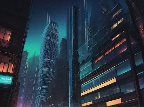 cybercity,cityscape,highrises,cybertown,futuristic landscape,skyscrapers,high rises,skyscraping,tall buildings,skyscraper,city at night,city scape,coruscant,sci fiction illustration,metropolis,supertall,cityscapes,cyberpunk,ctbuh,megapolis,Illustration,Japanese style,Japanese Style 15