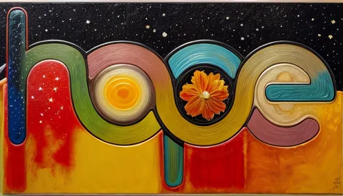 life stage icon,matruschka,atomic age,psychedelic art,tag,60s,good vibes word art,moog,oil painting on canvas,ego,scene cosmic,oil on canvas,1971,ozone,decorative letters,pacer,groovy words,commune,cosmic flower,magnet,Calligraphy,Painting,Vivid Art