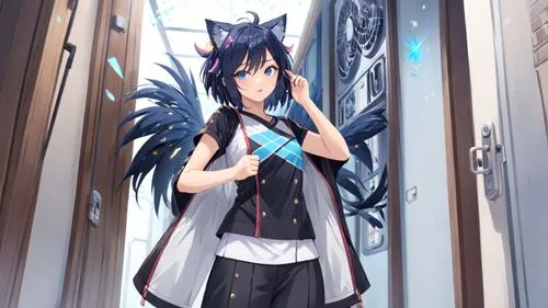 Anime character in the hallway,asagi,nowa,shigure,locker,yukino,anime japanese clothing,Anime,Anime,Traditional