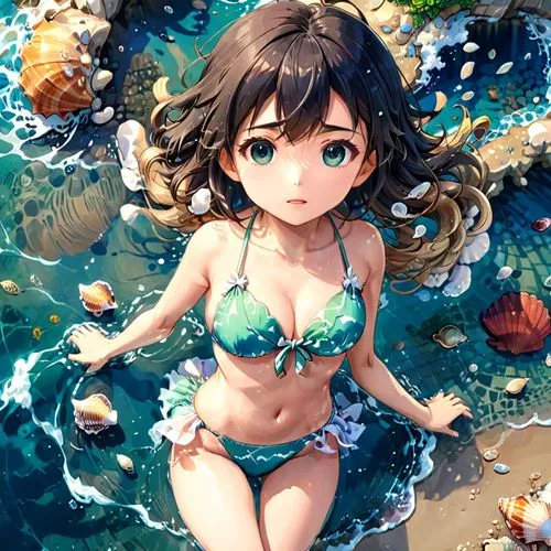 uzuki,niijima,kumiko,chieri,ocean,underwater background,Anime,Anime,Realistic