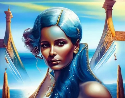 nefertiti,ancient egyptian girl,cleopatra,akhenaten,wadjet,asherah,Illustration,Realistic Fantasy,Realistic Fantasy 15