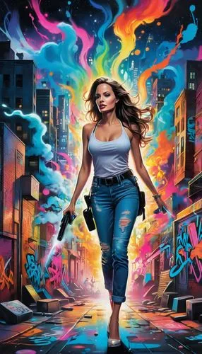 welin,ivete,graffiti art,spray paint,woman walking,graffiti,Conceptual Art,Graffiti Art,Graffiti Art 09