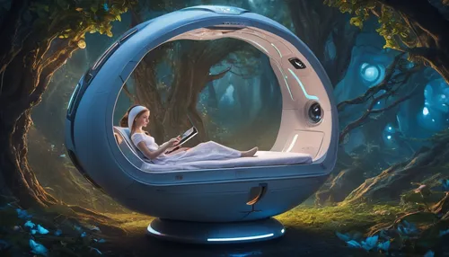 mri machine,alice in wonderland,mri,toilet seat,magic mirror,porthole,magnetic resonance imaging,toilet table,capsule hotel,portable toilet,the little girl's room,conceptual photography,mirror in the meadow,capsule,outhouse,secret garden of venus,sleeper chair,lindsey stirling,the girl in the bathtub,dream world,Illustration,Realistic Fantasy,Realistic Fantasy 02