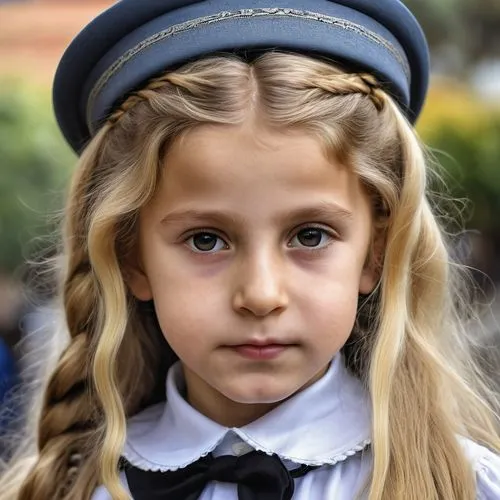 policewoman,a uniform,girl wearing hat,ukrainian,romanian orthodox,stewardess,child portrait,young model istanbul,girl in a historic way,greek orthodox,child girl,the little girl,police officer,little girl,portrait of a girl,girl portrait,orthodox,garda,kippah,policeman