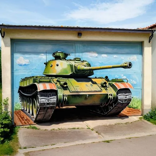 рисунок танка на двери гаража,graffiti painting of a military tank painted on a garage door,kursk,tankink,russian tank,hetzer,majdanek,kramatorsk,Illustration,Abstract Fantasy,Abstract Fantasy 07