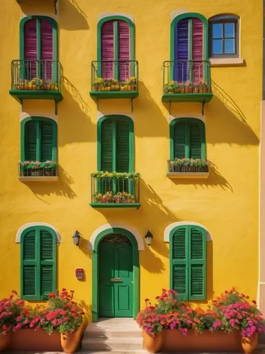 colorful facade,amalfi,positano,portofino,sicily window,amalfi coast,liguria,italy liguria,shutters,malcesine,south france,burano,ravello,mallorca,provencal,puglia,window with shutters,balconies,merano,nerja,Conceptual Art,Oil color,Oil Color 16