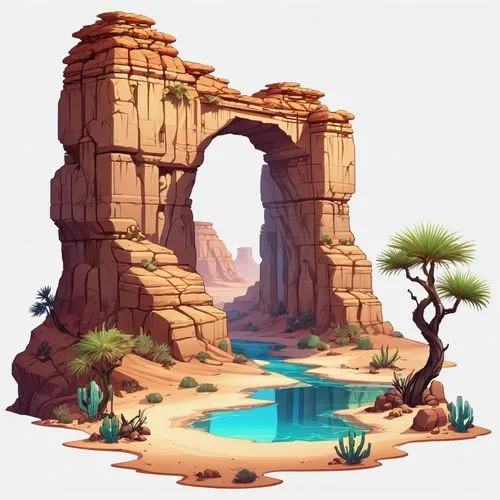 desert landscape,desert desert landscape,desert background,desert,the desert,rock arch,Illustration,Abstract Fantasy,Abstract Fantasy 11