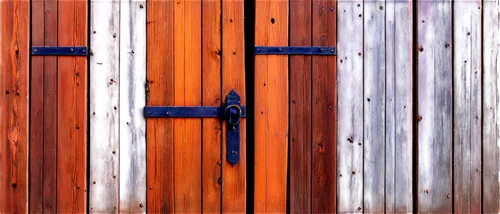 Rustic barn, wooden planks, weathered brown texture, old wooden door, metal hinges, vertical planks, worn-out surface, natural cracks, afternoon sunlight, warm color tone, shallow depth of field, clos