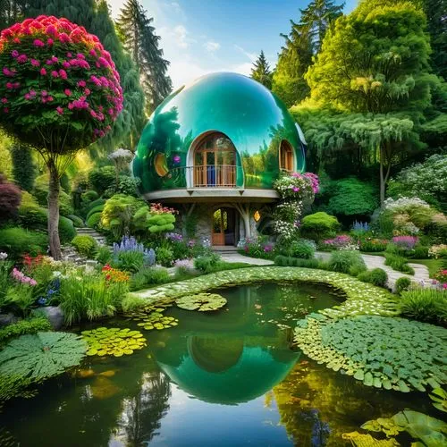 flower dome,fairy world,green garden,beautiful home,japan garden,globe flower,hobbiton,roof domes,fairytale castle,fairy house,garden of eden,fairy village,nature garden,secret garden of venus,fairy tale castle,persian norooz,olympia washington,green living,mushroom landscape,mirror house,Photography,General,Natural