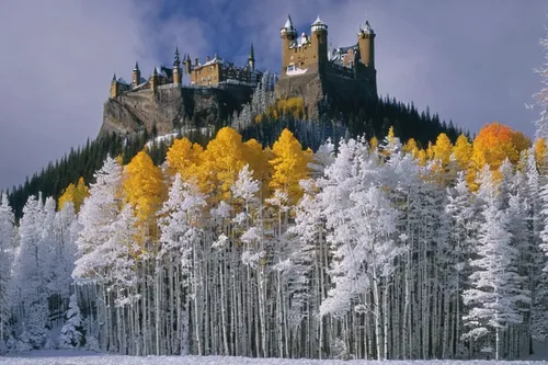 fairytale castle,gold castle,ice castle,summit castle,fairy tale castle,castle mountain,castle bran,medieval castle,neuschwanstein castle,hohenzollern castle,knight's castle,hogwarts,castles,castel,taufers castle,castle,castle of the corvin,snow house,templar castle,gothic architecture,Illustration,Realistic Fantasy,Realistic Fantasy 19