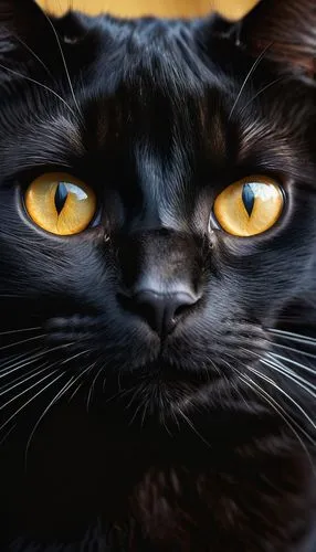 yellow eyes,black cat,golden eyes,cat portrait,halloween black cat,cat vector,black and gold,yellow and black,regard,cat's eyes,jiji the cat,cat image,pet black,breed cat,black velvet,orange eyes,cat,black yellow,yellow eye,feline look,Photography,General,Cinematic