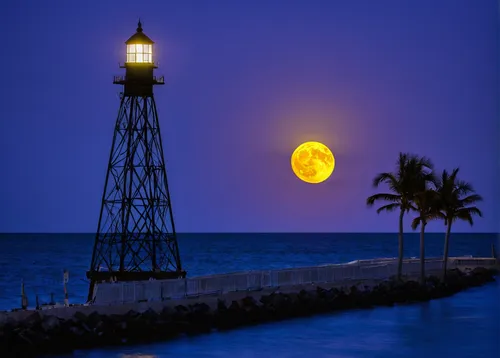 electric lighthouse,key west,light house,lighthouse,blue moon,light station,red lighthouse,super moon,guiding light,full moon,moon photography,salt lamp,illuminated lantern,moonlit night,blue lamp,night light,landscape lighting,moonrise,petit minou lighthouse,fisher island,Illustration,Vector,Vector 12