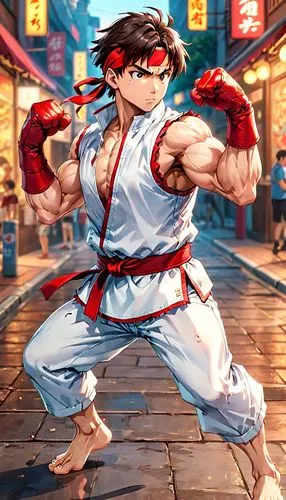 a anime character that is posing for the camera,ryu,kazuya,kumite,karateka,gotoku,ryoma,Anime,Anime,Traditional