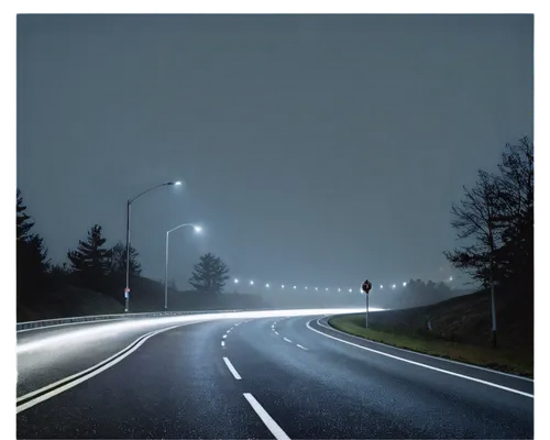 night highway,highway lights,empty road,automotive fog light,automotive lighting,pedestrian lights,headlights,car lights,autobahn,night photography,traffic lamp,dense fog,roads,foggy landscape,highway,light signal,street lights,city highway,road,night photograph,Illustration,Retro,Retro 20