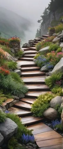 winding steps,pathway,stairs to heaven,the mystical path,wooden path,stairway to heaven,hiking path,steps,stone stairs,stone stairway,the path,walkway,stairways,pathways,nature wallpaper,fantasy landscape,forest path,nature landscape,the way of nature,moss landscape,Illustration,Black and White,Black and White 03