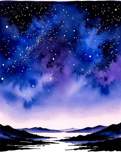 night sky,starry sky,nightsky,the night sky,night stars,starscape,purple landscape,starry night,nightscape,star sky,milky way,clear night,watercolor background,starlit,night scene,tobacco the last starry sky,starlight,night star,nightfall,stargazing,Illustration,Paper based,Paper Based 30