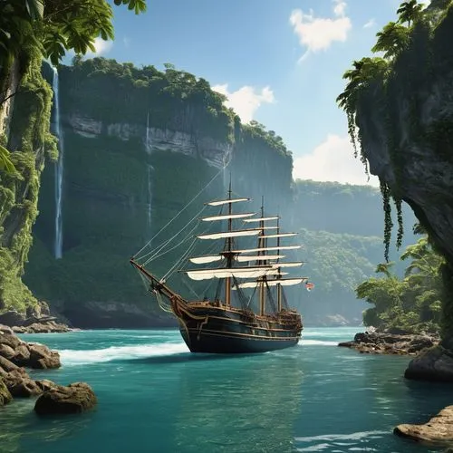 sea sailing ship,caravel,sail ship,sailing ship,pirate ship,uncharted,galleon,tallship,sailing ships,boat landscape,cryengine,tall ship,voyaging,austronesian,iroquoian,sea fantasy,sail boat,pirating,shipwrecked,mayflower,Photography,General,Realistic