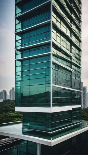 Contemporary building, modern architecture, sleek lines, minimalist details, large glass windows, metallic frames, white concrete walls, flat roofs, green roofs, urban cityscape, futuristic skyscraper