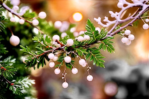 frozen dew drops,snow in pine tree,dew drops,christmas snowy background,fir tree decorations,dewdrops,ice rain,snow in pine trees,christmas bells,frozen morning dew,dew droplets,fir-tree branches,bokeh lights,fir branches,mistletoe berries,background bokeh,fir needles,evergreen trees,pine needles,droplets,Illustration,Realistic Fantasy,Realistic Fantasy 40