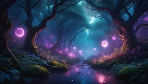 fairy forest,enchanted forest,fairy world,fairytale forest,elven forest,fairy village,fantasy landscape,forest of dreams,haunted forest,fairy galaxy,fantasy picture,wonderland,druid grove,enchanted,forest glade,fairy lanterns,mushroom landscape,cartoon forest,the mystical path,the forest,Photography,General,Fantasy