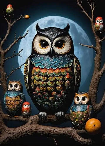 halloween owls,owl art,owl background,owl,owls,owl nature,Illustration,Realistic Fantasy,Realistic Fantasy 06