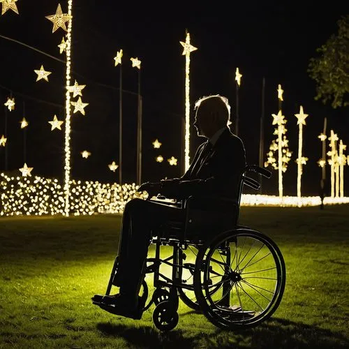 tribute in lights,wheelchair sports,garland lights,wheelchair,garland of lights,disability,the physically disabled,motorized wheelchair,floating wheelchair,lights serenade,vietnam veteran,the holiday of lights,disabled person,disabled sports,drawing with light,accessibility,wheelchair basketball,elderly man,wheelchair accessible,the lights,Photography,Documentary Photography,Documentary Photography 31