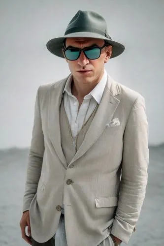 panama hat,fedora,al capone,trilby,aviator sunglass,flat cap,man's fashion,men's suit,male model,men hat,version john the fisherman,man at the sea,mobster,private investigator,joe iurato,men's hat,white-collar worker,men's hats,inspector,james bond,Photography,Realistic